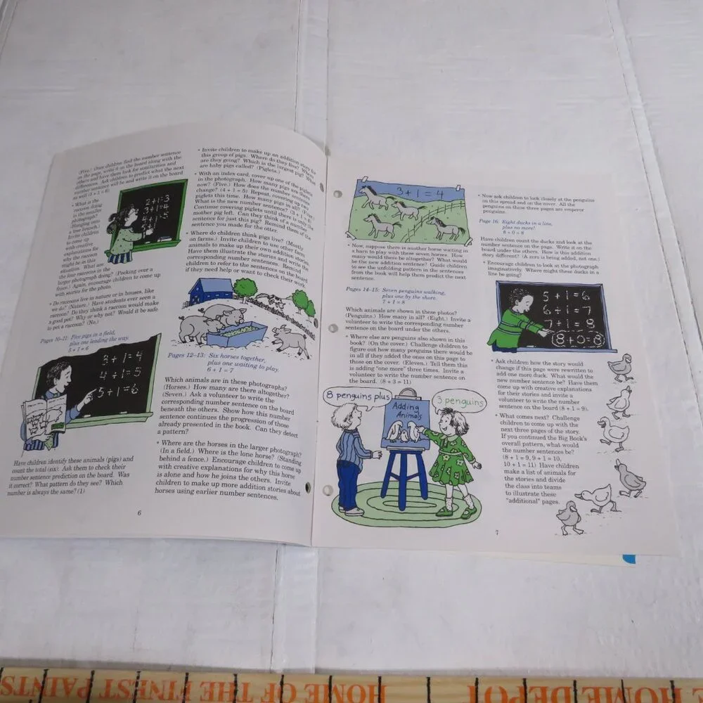 Adding Animals BIG BOOK (almost 2 feet tall) with teacher pages CLASSROOM SIZE